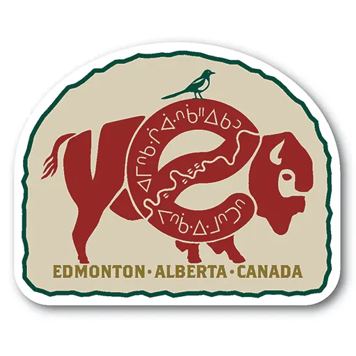 Magpie and Bison sticker as the face of edmonton in 2026